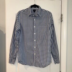 J. Crew Blue and White Casual Button Down Shirt